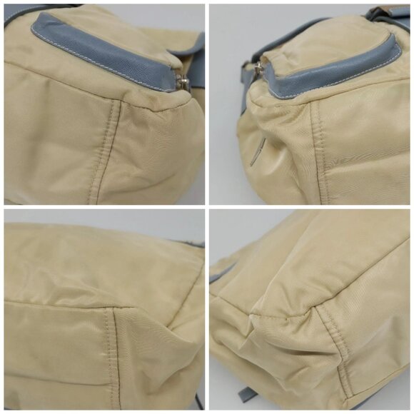 PRADA Shoulder Bag Nylon Leather Beige Auth ki5455 - Picture 14 of 16